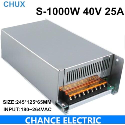 S-1000-40 25A high power AC to DC small size dc 40v power supply low price power supply 40v 1000w with ce certification