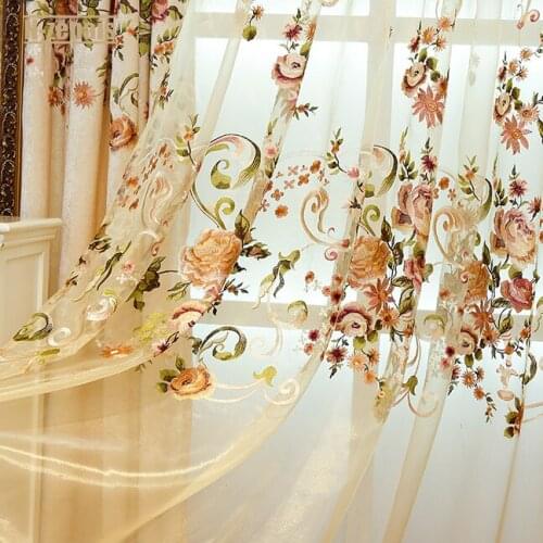 New Custom Style Curtain for Living Room and Bedroom Balcony Chenille Pastoral Embroidery Fabric Curtain Blackout Curtain