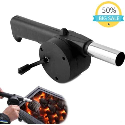 Outdoor BBQ Fan Hand-cranked Air Blower, Hand Operated Ignition Aid, Portable BBQ Grill Fire Picnic Camping Accessories