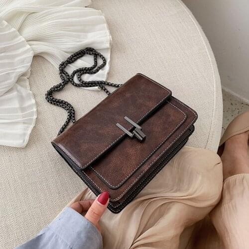 Women Retro Chain Shoulder Bags Luxury Designer Casual Messenger Leather Handbag Korean Version Fashion Crossbody Bag