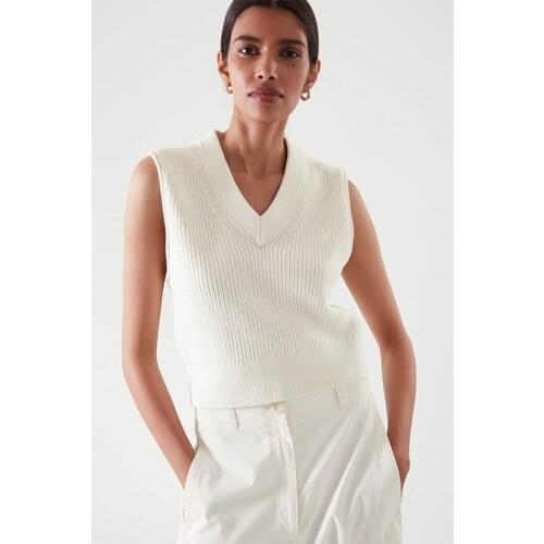 Women Vests 2021 Summer New Sweater Commuter V-neck Sweater Solid Color Sleeveless Top Women