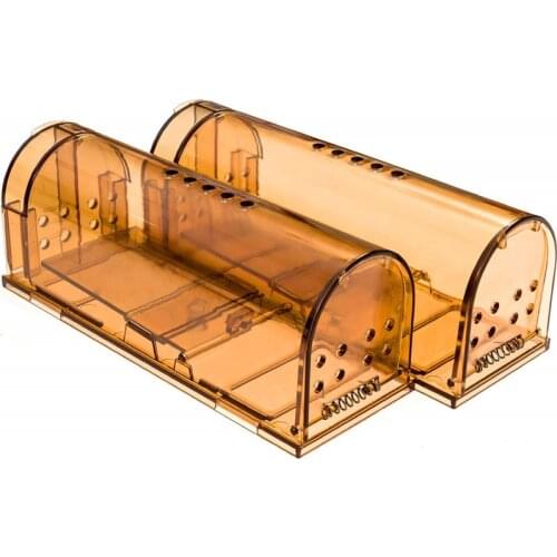 2Pcs Reusable and waterproof Plastic Mouse Trap No poison, glue, chemicals Humane No Kill Rat Rodents Catcher for Indoor Outdoor