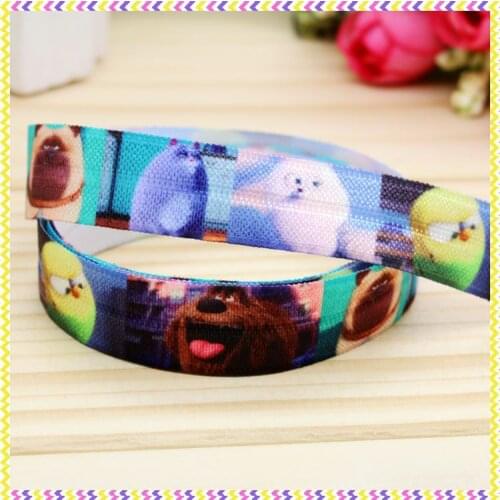 5/8 inch Free shipping Elastic FOE pets printed headband headwear diy hair band wholesale OEM H3947