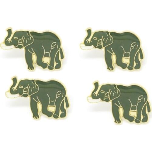 Lots 5 pcs Elephant Enamel Lapel / Hat / Tie Pin Badge Animal Lovers Gift Souvenir Brooch Fans Gifts Jewelry 2.5 X 1.75 CM
