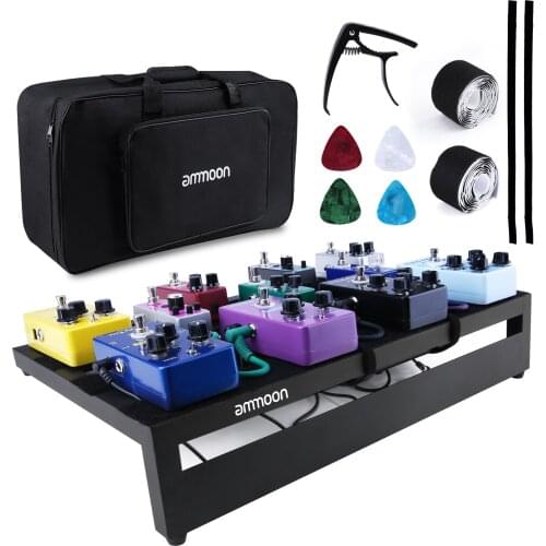 Ammoon Guitar Effect Pedal Board Pedalboard Aluminum Alloy with Carry Bag Capo Guitar Picks Fixing Tapes for guitar accessories
