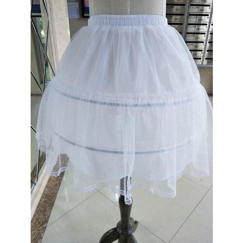 White Ballet Petticoat Tulle Ruffle Short Crinoline Petticoats Lady Girls Child Underskirt jupon 2 Hoops