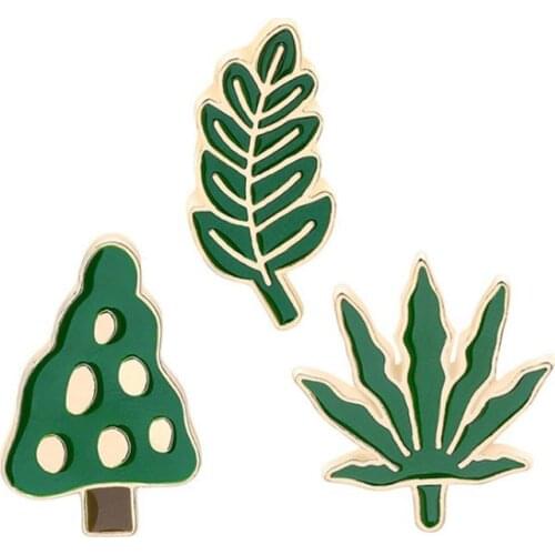 Catoon Brooches For beautiful environment plant enamel pin Badges Green plants on The Backpack Jackets Lapel Pin Fashion Jewelry