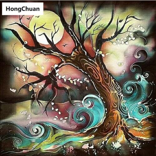 Fast delivery "Lucky Tree" 5D DIY square/round diamond painting mosaic diamond cross stitch home decoration art gift