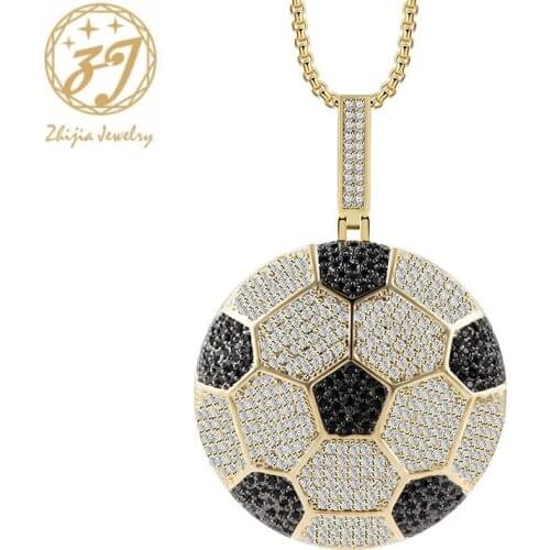Zhijia sport lover football design pendant necklace for men football lovers birthday present