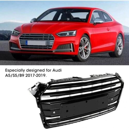 Black Car Front Bumper Grille Grill for Audi A5/S5/B9 2017 2018 2019 Racing Grills car accessories
