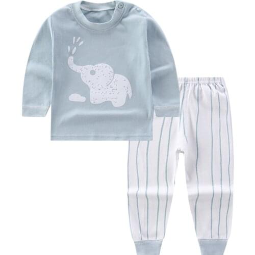 Kids Girl Childrens Sets Pajamas Underwear Suits Cotton Fall Kids Shoulder Buckle Baby Boys Clothes Girls Christmas Outfit