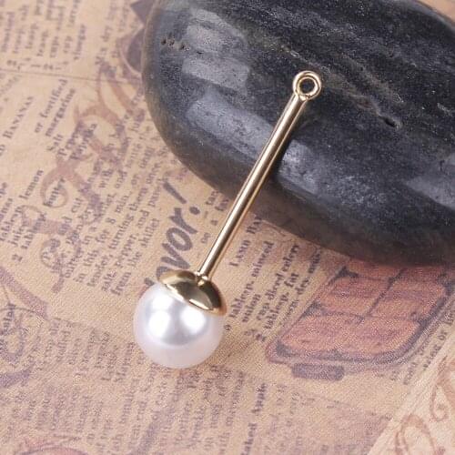 Zinc Alloy Geometry Long Pole 1 Font Pearl Pendant Jewelry Making Jewelry Accessories for Woman Girl IDY