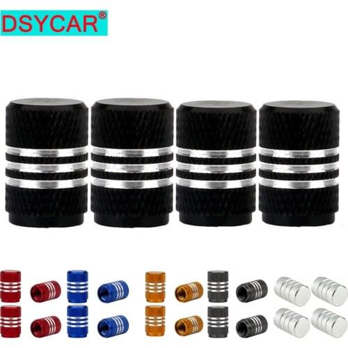 DSYCAR 4Pcs/Lot Fashion Universal Alu-alloy Tire Valve Caps for Car Truck Motorcycle Bicycle Valve Stem Cover Tire Accessories