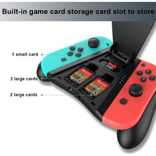 Game Controller Handle Charging Gamepad Grip With Card Slot LED Indicator Gaming Grip Joystick For NS Switch Joycon Accessories