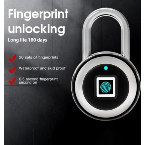 Electronic Smart Lock Waterproof Cabinet Fingerprint Padlock Lock App Control Smart Home Security Smart Fingerprint Padlock