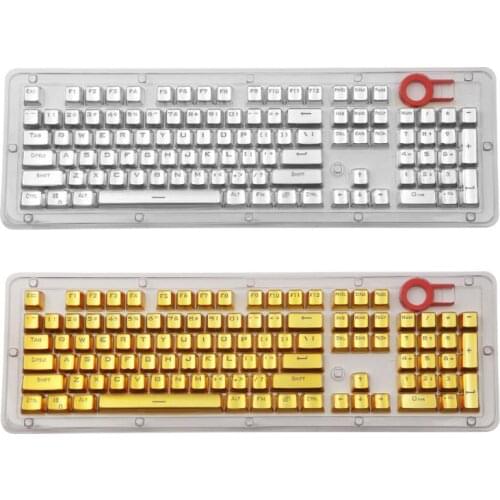 104 Keys PBT Metal Coating Painted Backlit Shot Keycaps for Mechanical Keyboard