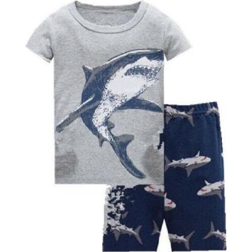 Children Clothing Set Summer Baby Boys Pyjamas Cotton Girls Tops T-Shirt+Pants Outfits Kids Sleepwear Pajamas Homewear