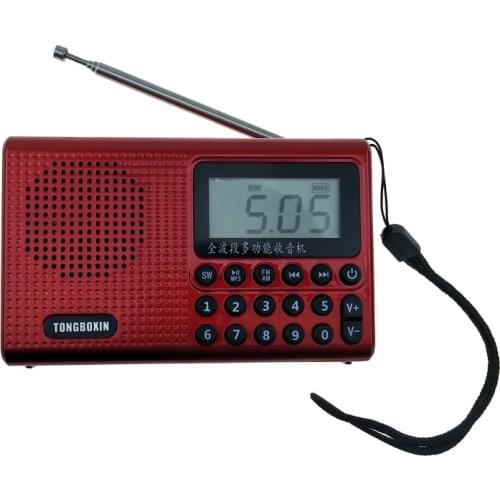 Shortwave Full Band AM FM SW Pocket Radio Digital Speaker USB TF Card MP3 Player Support 18650 Rechargeable Battery