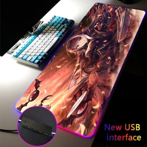 Anime Girl RGB Mouse Pad USB Hub Azur Lane MousePad Carpets Rugs Four USB Docking Dock Typec Interface Multi-interface Desk Mat