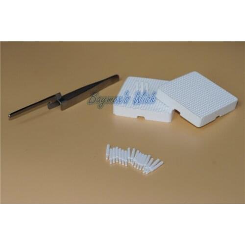 Dental 2 Porcelain Square Firing Tray with 20 Zirconia Pins&1 Clips Tongs Pliers Sale Promotion