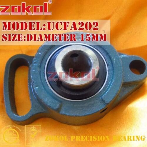 ZOKOL bearing UCFA202 LA90502 Pillow Block Ball Bearing Units diameter 15mm