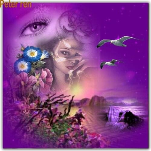 Full Diamond embroidery Diamond painting cross stitch portrait 5D Square\Round diamond mosaic Crystal resin "Beauty flower bird"
