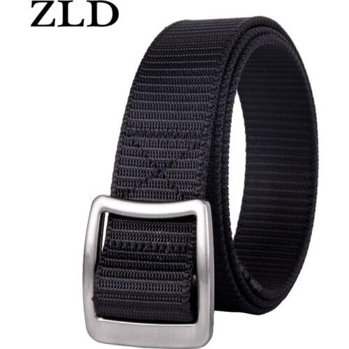 ZLD Fashion new men alloy square buckle nylon belts ladies lightweight quick-drying canvas belts women outdoor mountaineering