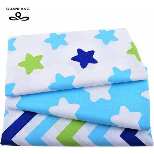 New Print Twill Cotton Fabric For Sewing Baby&Chaidren Bedding Clothes Dress Skirt DIY Patchwork Star Tissue Material 50x160cm