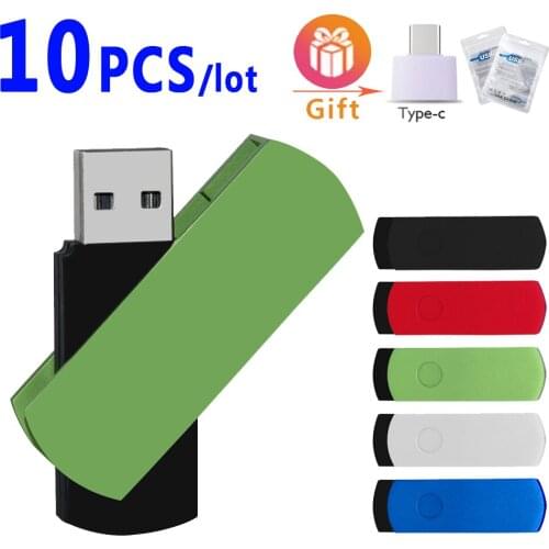 10pcs/lot Usb flash drive2.0 metal pen drive free logo custom usb pendrive 4GB 8g 16g 32g 64g Flash Card memory stick usb stick