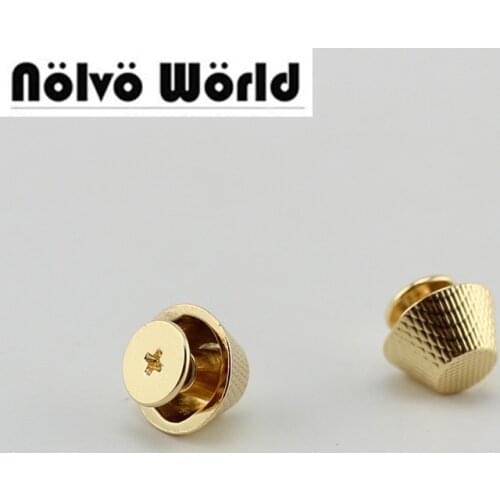 50pcs 12.4*6.5mm gold metal engraved screw rivet bags handbags bags studs perforated rivets for punk jeans bags shoes studs