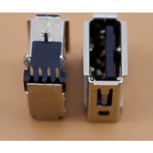 YuXi 1pcs/lot USB 2.0 4Pin A Type Female Socket Flat body crimping Side Vertical Black