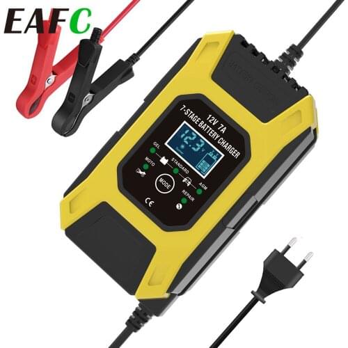 Battery Charger 12v 7-stage Car Motorcycle Battery Charger GEL STD AGM Auto Battery Charger Pulse Charge Maintainer & Desulfator