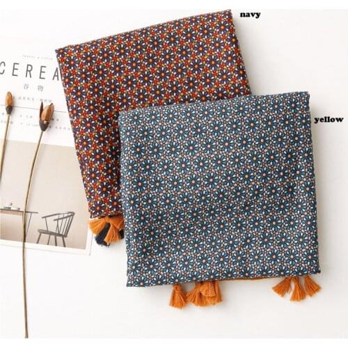 2020 Women Floral Printed Pattern Cotton Printed Scarf 2Colors 10pcs/lot