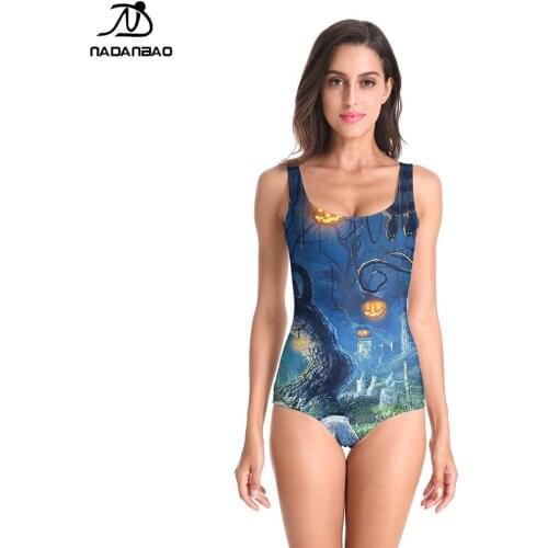 NADANBAO 2021 High Quality Fashion Summer Ladies Swimsuit Women Sexy Casual One Piece Beach Wear 3d Printed Pattern Bathing Suit