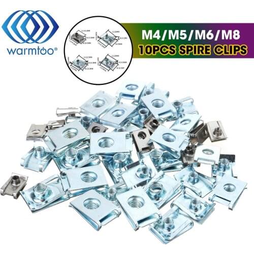10pcs M4/M5/M6/M8 U Nuts Speed Clip Fastener Assorted Kits 304 Stainless Steel U-shaped Clip Chimney Nut For Motorcycle Car