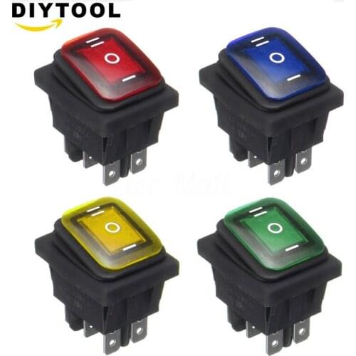 4PCS Rectangular Latching Rocker Switch 3 Position 6 Pins 16A 250V 20A 125V Black Red Green Blue Yellow KCD4 Power Switch