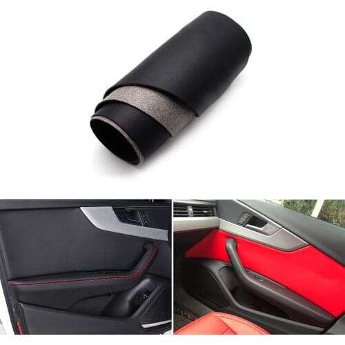 4PCS Car Styling Interior Microfiber Leather / Suede Door Handle Panel Protective Cover Trim For Audi A4 2017 2018
