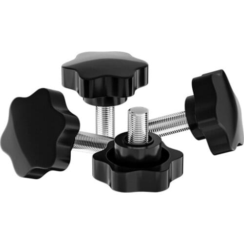 5pcs Hex Plum Glue Head Screw Handle Star Shaped Clamping Nuts Knob Adjustment Bakelite Plastic Hand Twist Thread Rod M4-M8
