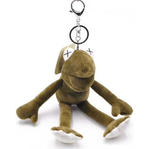 8 Inch Childrens Plush Toys Plush Keychain Pendant Super Soft Frog Plush Toy Metal Keyring Bag Pendant Toys