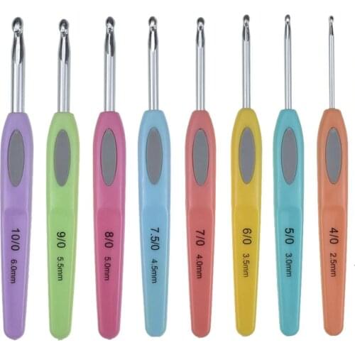 8 pcs aluminum crochet needle kit weave tools Hooks and knitting accessories Crochet hooks so weave Set of knitting needles