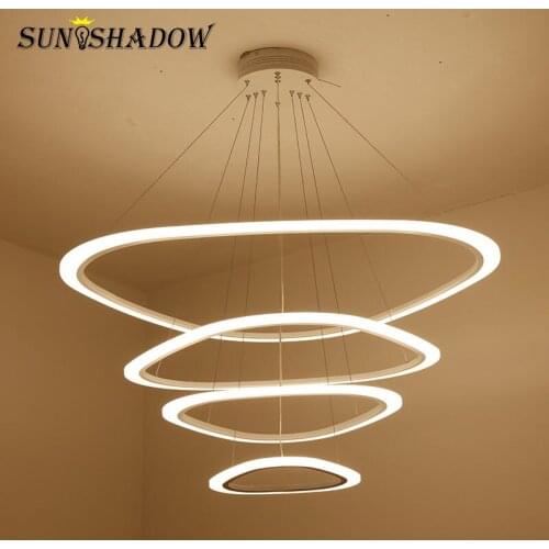 4 Circle Acrylic Led Chandelier White Modern Chandelier Lighting For Home Living room Dining room Kitchen Lamp Led Ceiling 220V