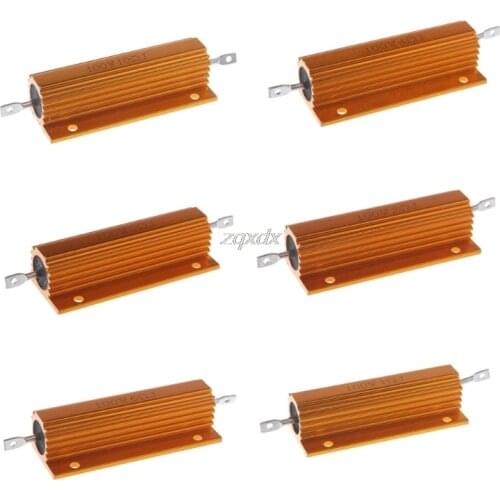 1/2/4/6/8/10 Ohm 100W Shell Power Aluminum Housed Case Wirewound Resistor Whosale&Dropship