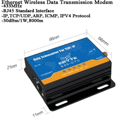 8000m Lora Ethernet Wireless data transceiver module modbus gateway 433MHz RJ45 TCP/UDP Alarm/Home aumation/Smart argirculture