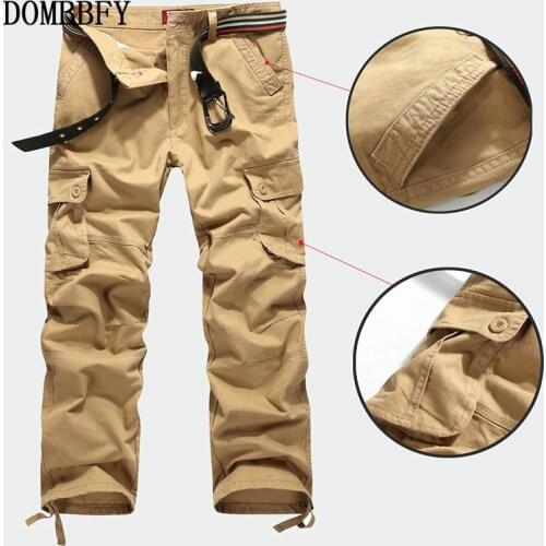 Military Tactical Pants Men Multi-pocket Washed Overalls Men Loose Cotton Pants Male Cargo Pants For Men Trousers Plus Size 44