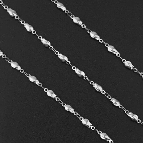 Diy never legs color pure stainless steel 3.5 * 10MM flower roses handmade chain jewelry accessories chain grant