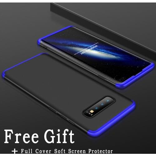 For Samsung Galaxy S10/S10+ Plus/S10 5G Case 3 In 1 Full Body Protective Anti Drop Hybrid Armor+Full Cover Soft Screen Protector