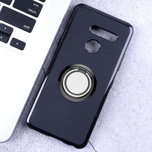 For LG G8 ThinQ Back Ring Holder Bracket Phone Case Cover Phone TPU Soft Silicone Cases for LG Q60 K50 K12 Prime G8s ThinQ