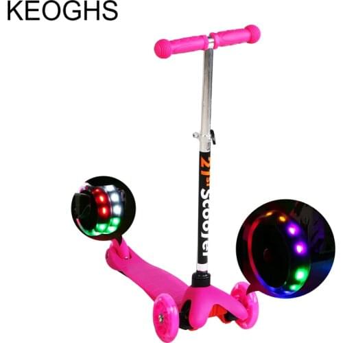 Children kick scooter baby kid PU 3wheels Flashing outdoor sport disassembly Bodybuilding plastic height adjustable