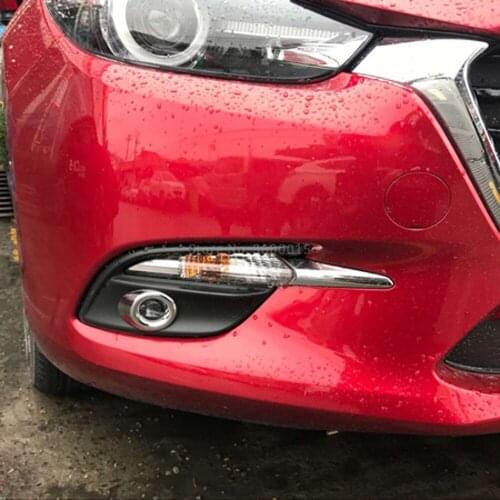 For Mazda 3 M3 Axela 2017 2018 Chrome Front Fog Light Lamp Foglight Cover Molding Trim Exterior Accessories Car Styling Parts