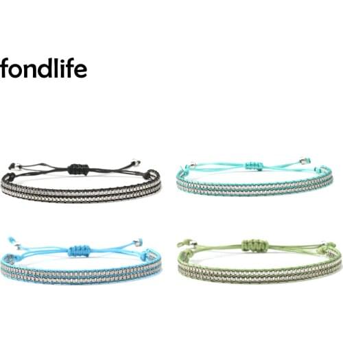 Two-layer Miyuki Glass Seed Beads Waxed String Handcrafted Bracelet Lady Bohemian Women Beach Summer Pretty Cute Jewelry Gift